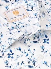 Brook Taverner Blue Ocassion Leaf Print Long Sleeve Shirt - Image 4 of 5