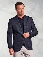 Brook Taverner Blue Pure Peak Lapel 100% Linen Jacket - Image 5 of 5