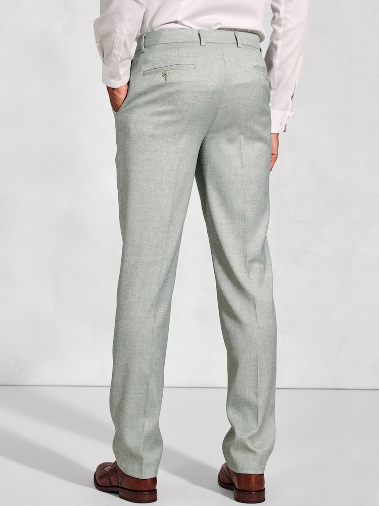 Brook Taverner Green Textured Occasion Suit Trousers - Image 2 of 2