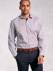 Brook Taverner Grey Ocassion Poppy Print Long Sleeve Shirt - Image 1 of 5
