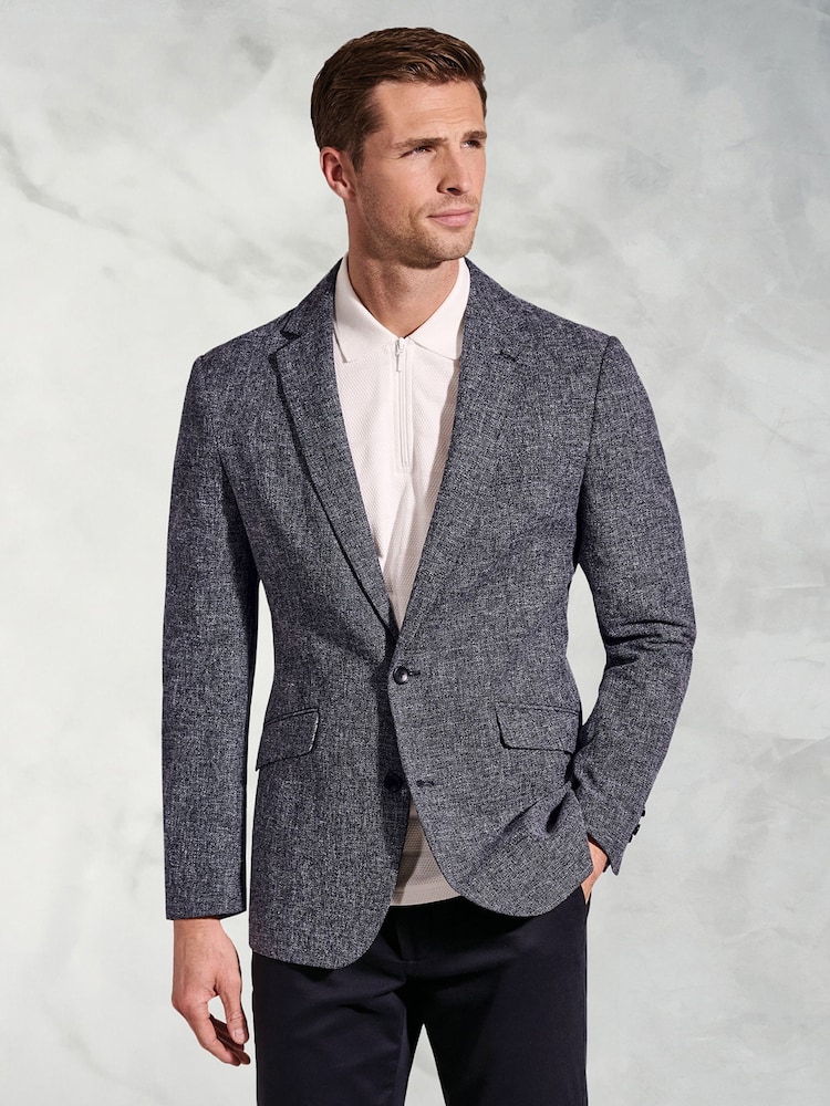 Brook Taverner Blue Textured Jacket - Image 1 of 5