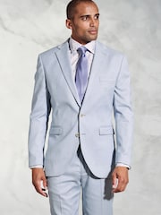 Brook Taverner Blue Textured Occasion Suit Jacket - Image 1 of 6