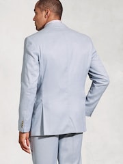 Brook Taverner Blue Textured Occasion Suit Jacket - Image 3 of 6