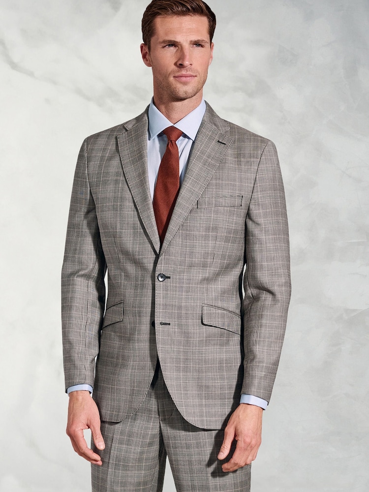 Brook Taverner Brown Wool POW Check Suit Jacket - Image 1 of 6