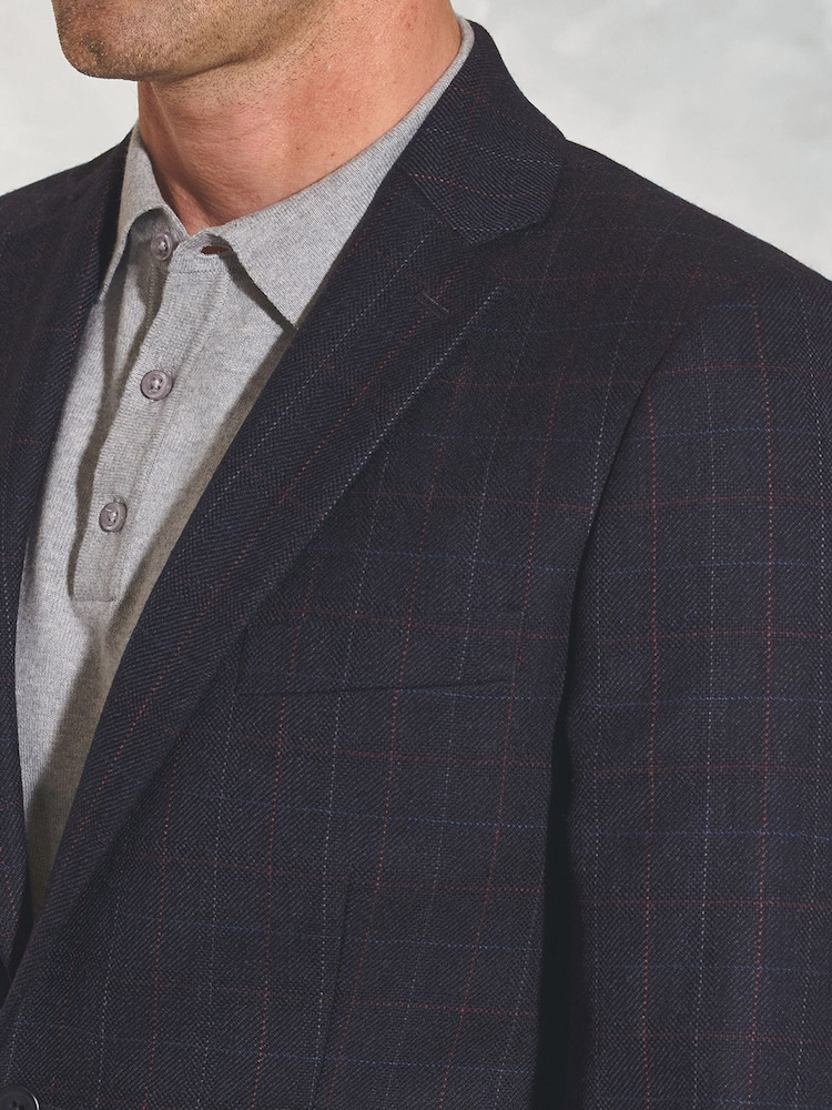 Brook Taverner Blue Pure New Wool Check Jacket - Image 2 of 5