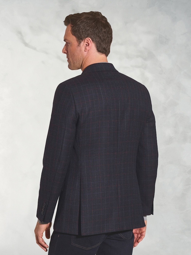 Brook Taverner Blue Pure New Wool Check Jacket - Image 3 of 5