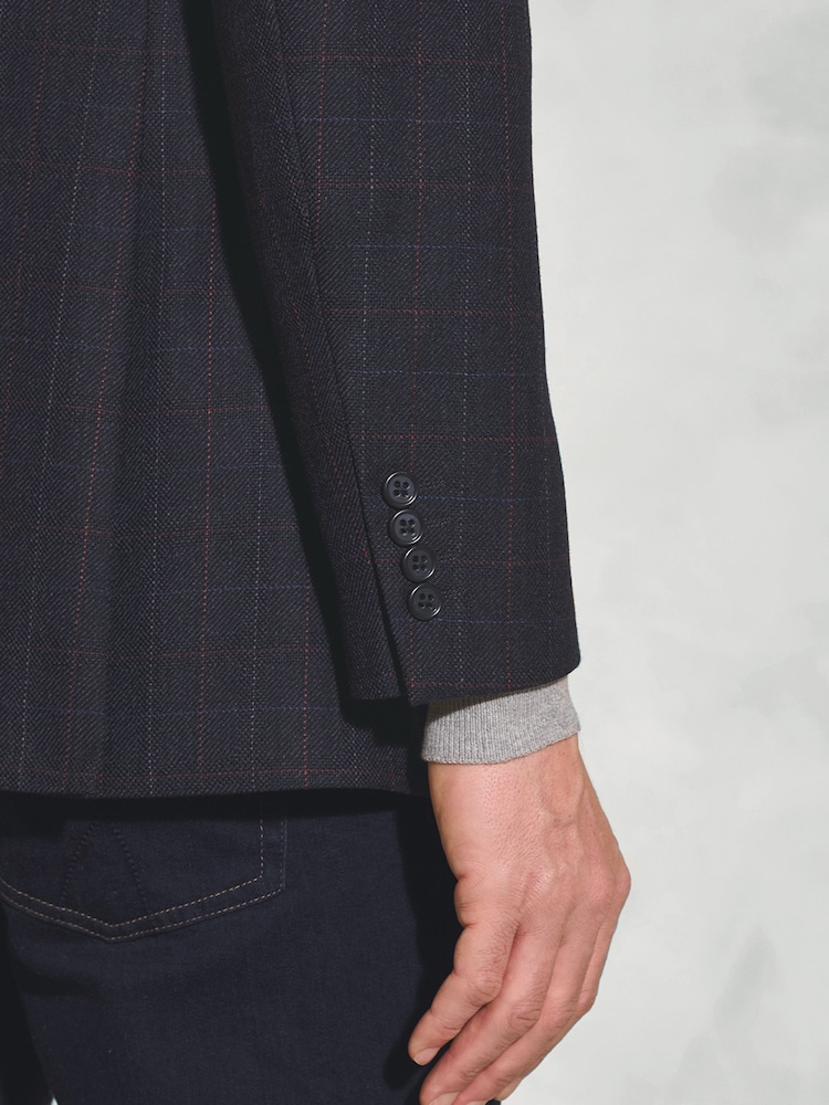 Brook Taverner Blue Pure New Wool Check Jacket - Image 4 of 5