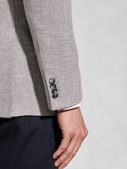 Brook Taverner Grey Textured Italian Linen Blend Jacket - Image 4 of 5