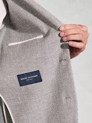 Brook Taverner Grey Textured Italian Linen Blend Jacket - Image 5 of 5