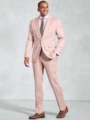 Brook Taverner Pink Textured Occasion Suit Jacket - Image 2 of 6