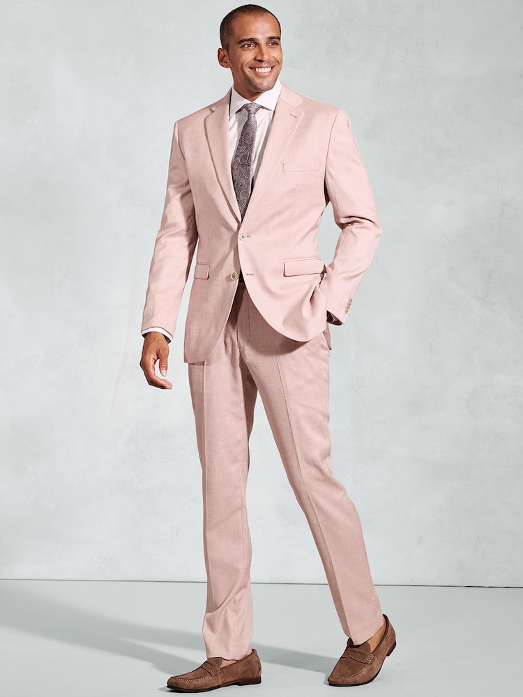 Brook Taverner Pink Textured Occasion Suit Jacket - Image 2 of 6
