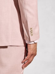 Brook Taverner Pink Textured Occasion Suit Jacket - Image 5 of 6