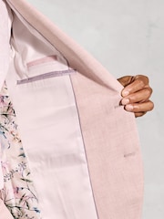 Brook Taverner Pink Textured Occasion Suit Jacket - Image 6 of 6