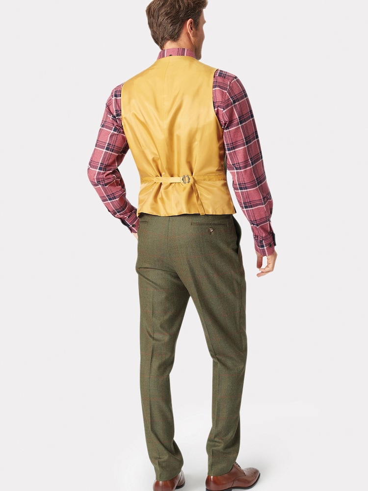 Brook Taverner Green Wool Check Suit Waistcoat - Image 2 of 2