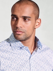 Brook Taverner Blue Paisley Stretch Long Sleeve Shirt - Image 2 of 6
