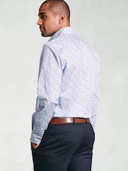 Brook Taverner Blue Paisley Stretch Long Sleeve Shirt - Image 3 of 6