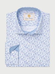 Brook Taverner Blue Paisley Stretch Long Sleeve Shirt - Image 4 of 6