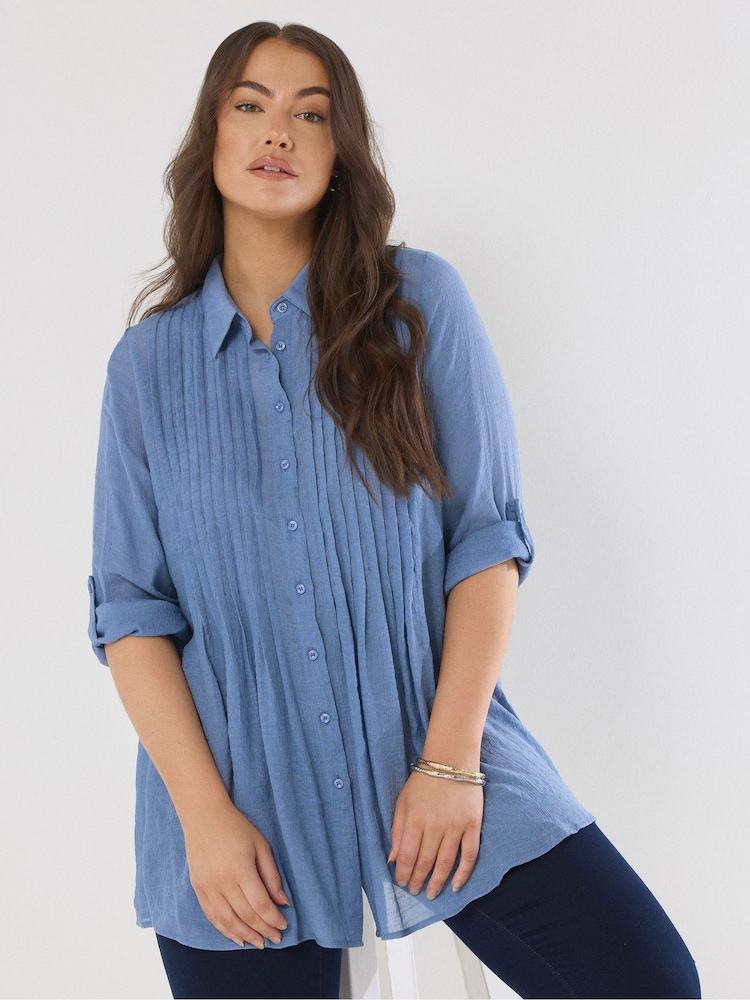 Azul - Blusa Evans Pintuck - Imagem 1 de 5