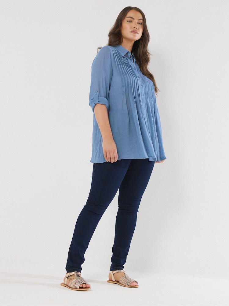 Azul - Blusa Evans Pintuck - Imagem 2 de 5
