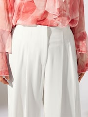 Evans Natural Crepe Pleated Trousers - Image 4 of 5