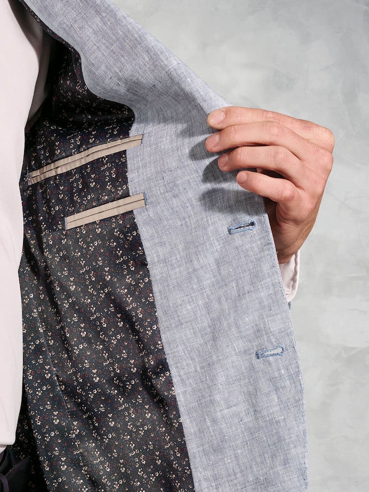 Brook Taverner Blue Pure Linen Jacket - Image 5 of 5