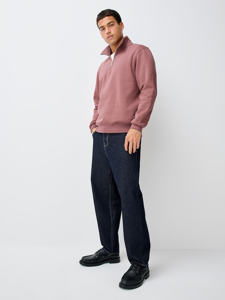 Pink - Kurzer Reißverschluss - Sweatshirt aus Jersey mit hohem Baumwollanteil - Bild 2 von 7 Pink - Kurzer Reißverschluss - Sweatshirt aus Jersey mit hohem Baumwollanteil - Bild 2 von 7