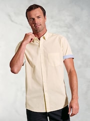 Brook Taverner Cream Textured 100% Cotton Shirt - Image 1 of 4