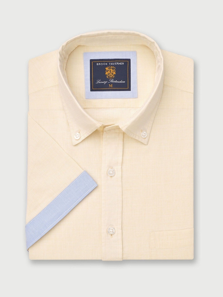 Brook Taverner Cream Textured 100% Cotton Shirt - Image 2 of 4