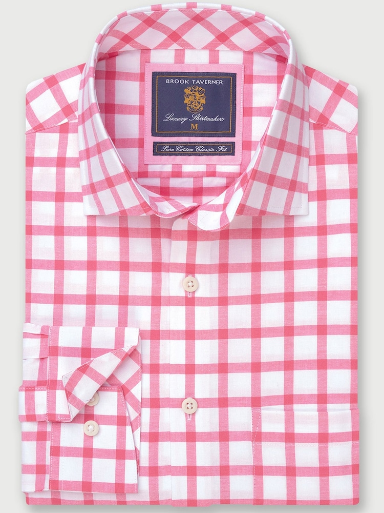 Brook Taverner Pink Oxford Grid Check Shirt - Image 2 of 4