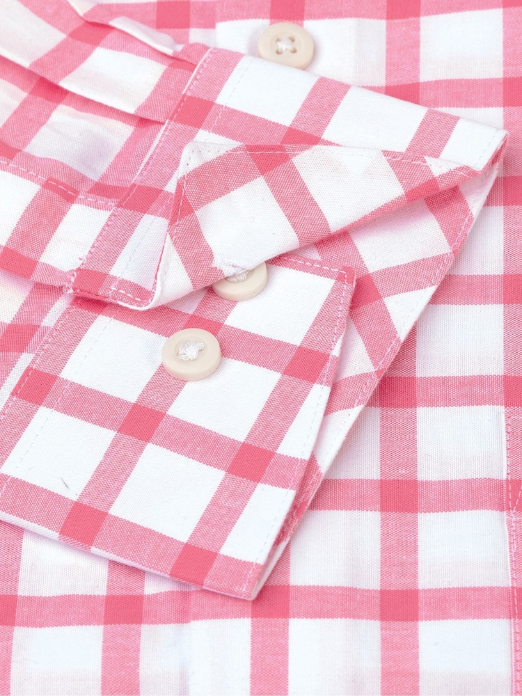 Brook Taverner Pink Oxford Grid Check Shirt - Image 4 of 4