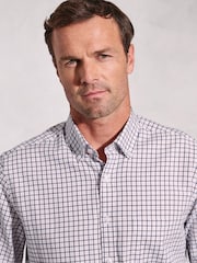 Brook Taverner Blue 100% Cotton Tattersall Check Shirt - Image 2 of 6