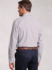 Brook Taverner Blue 100% Cotton Tattersall Check Shirt - Image 3 of 6