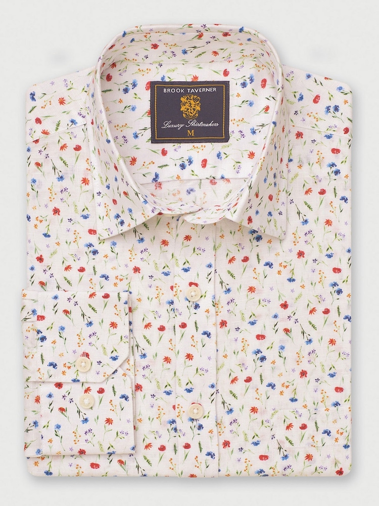 Brook Taverner White Watercolour Shirt - Image 2 of 4