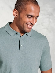Brook Taverner Green Knitted Pure 100% Cotton Polo Shirt - Image 3 of 3