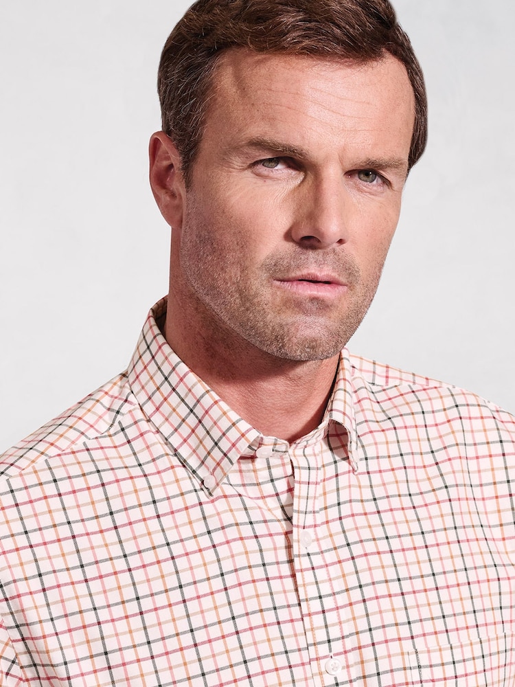 Brook Taverner Red Tattersall Check 100% Cotton Shirt - Image 2 of 6