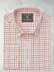Brook Taverner Red Tattersall Check 100% Cotton Shirt - Image 4 of 6