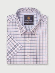 Brook Taverner White Oxford Tattersall Check 100% Cotton Shirt - Image 1 of 3