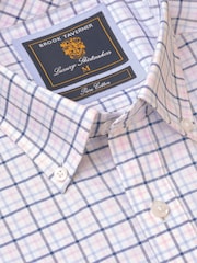 Brook Taverner White Oxford Tattersall Check 100% Cotton Shirt - Image 2 of 3