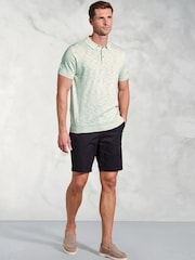 Brook Taverner Green Linen Blend Slub Short Sleeve Polo Shirt - Image 2 of 3