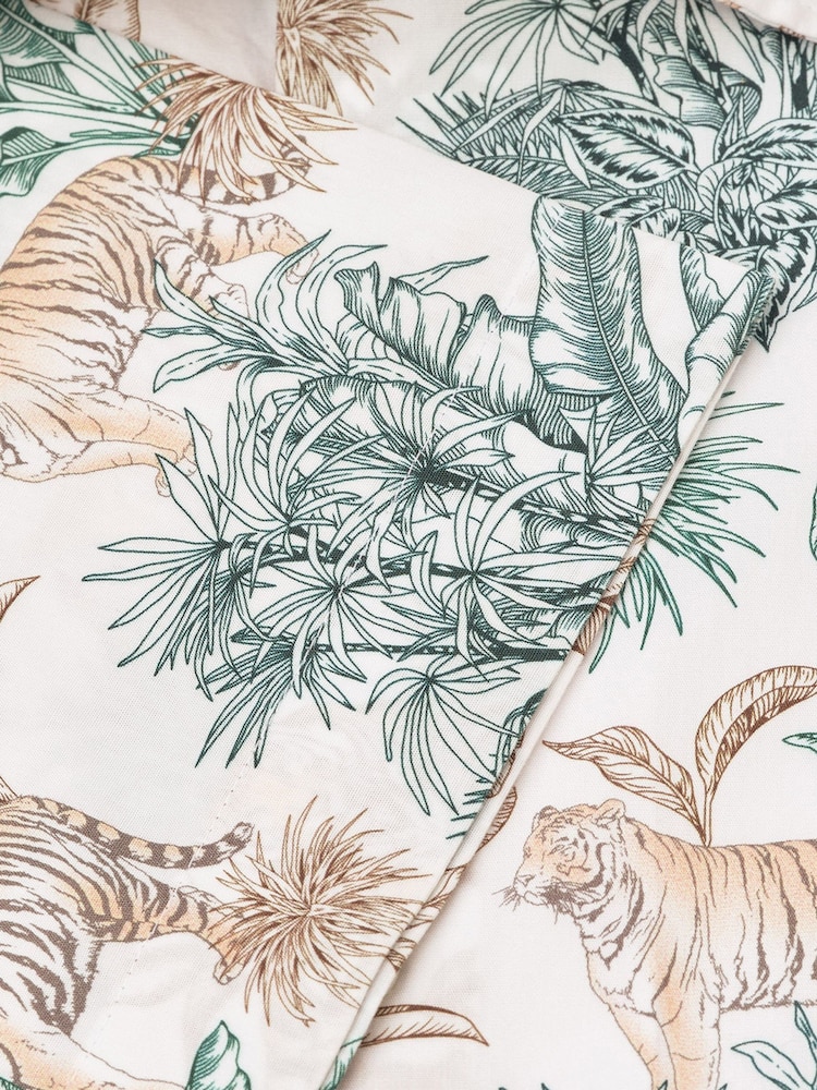 Brook Taverner Green Tropical Print 100% Cotton Shirt - Image 4 of 4