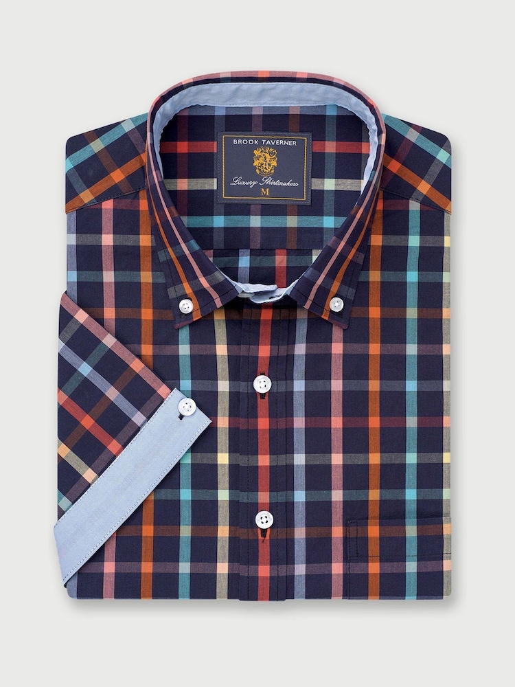 Brook Taverner Blue Portofino 100% Cotton Shirt - Image 2 of 4