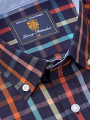 Brook Taverner Blue Portofino 100% Cotton Shirt - Image 3 of 4