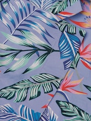 Brook Taverner Blue Tropical Revere 100% Cotton Shirt - Image 3 of 3