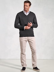 Brook Taverner Grey V-Neck Jumper - Image 2 of 3