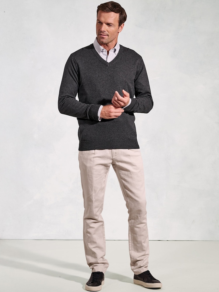Brook Taverner Grey V-Neck Jumper - Image 2 of 3