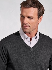 Brook Taverner Grey V-Neck Jumper - Image 3 of 3