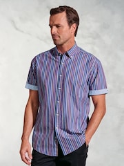 Brook Taverner Blue Portofino 100% Cotton Shirt - Image 1 of 3