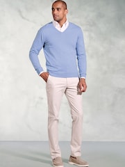 Brook Taverner Blue V-Neck Jumper - Image 2 of 3