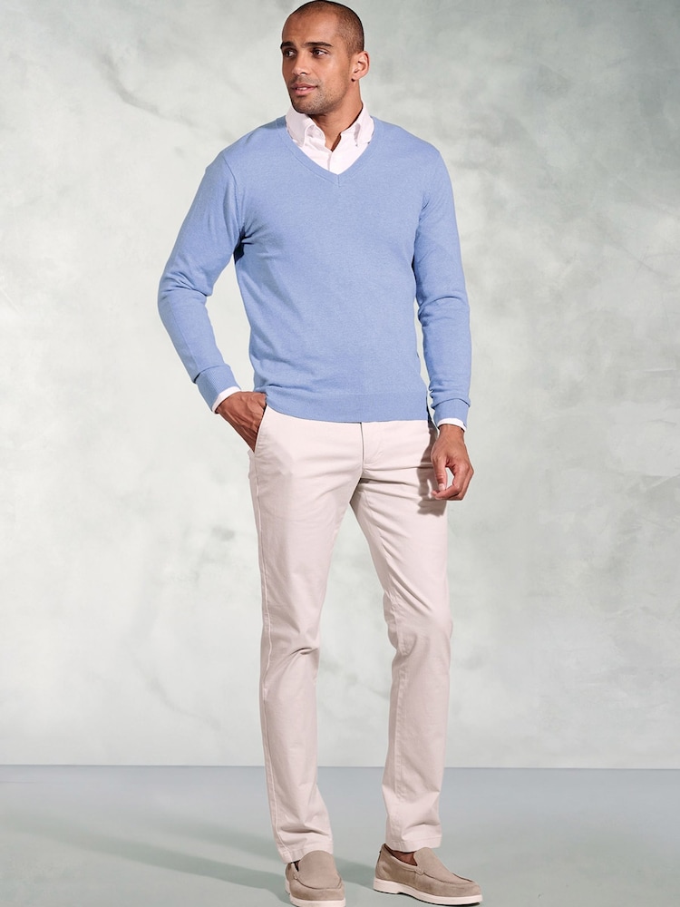 Brook Taverner Blue V-Neck Jumper - Image 2 of 3