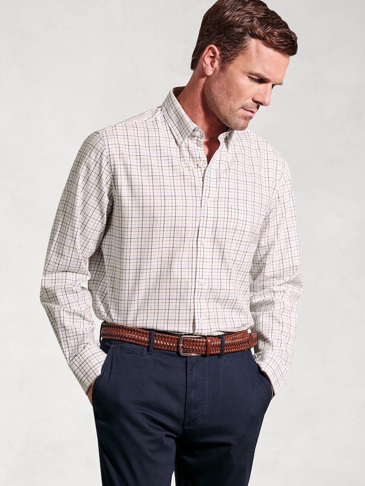 Brook Taverner Blue Tattersall Check 100% Cotton Shirt - Image 1 of 5